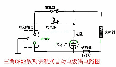 电饭煲的电路工作原理图